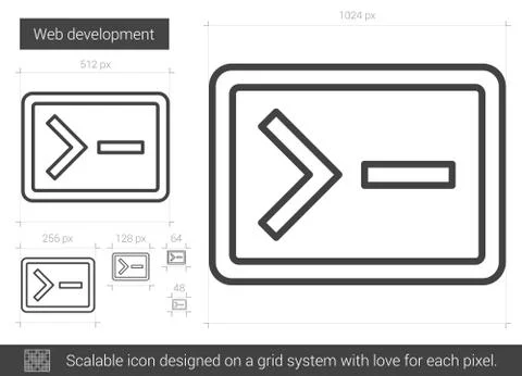 Web development line icon. Illustrazione stock
