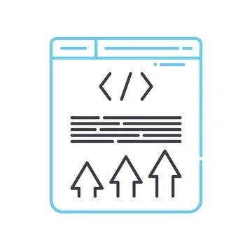 Web development line icon, outline symbol, vector illustration, concept sign Illustrazione stock