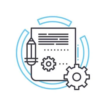 Web development line icon, outline symbol, vector illustration, concept sign Stock Illustration