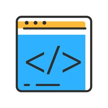 Web development line icon. Web page coding outline style icon Stock Illustration