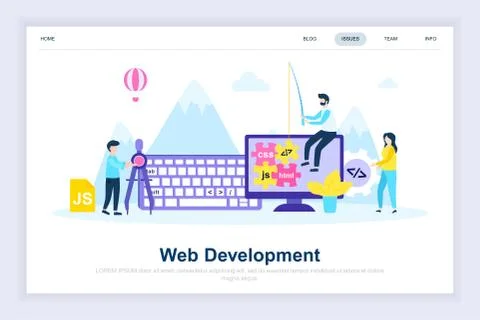 Web development modern flat design concept. Stockillustratie