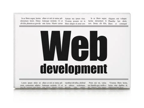 Web development news concept: newspaper headline Web Development 库存插图