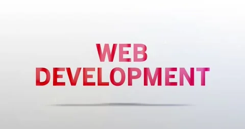 Web Development. Particle Logo. Red Text Animation 스톡 동영상 138835978