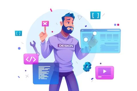 Web development, programmer engineering website Stock-Illustration