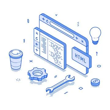 Web development programming coding software script digital technology minim.. Stock Illustration