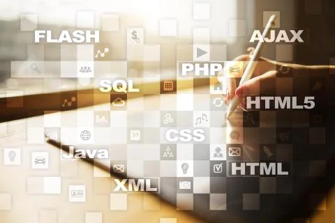 Web development. Programming. Internet and technology concept. Stock Photos