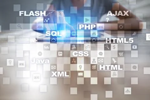 Web development. Programming. Internet and technology concept. Foto stock