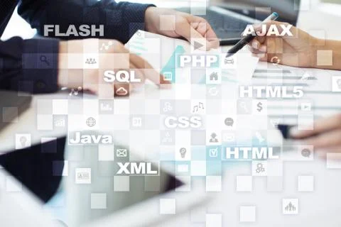 Web development. Programming. Internet and technology concept. Foto stock