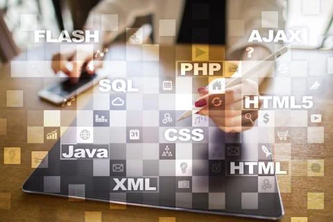 Web development. Programming. Internet and technology concept. Foto stock