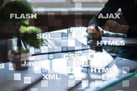 Web development. Programming. Internet and technology concept. Foto stock