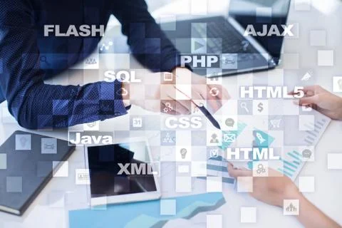 Web development. Programming. Internet and technology concept. Foto stock