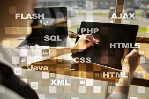 Web development. Programming. Internet and technology concept. 写真素材