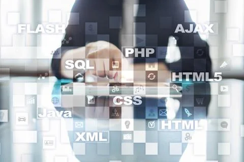 Web development. Programming. Internet and technology concept. Foto stock