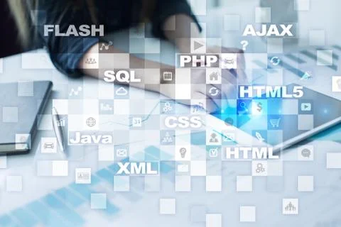 Web development. Programming. Internet and technology concept. 写真素材