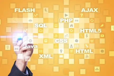 Web development. Programming. Internet and technology concept. 스톡 사진