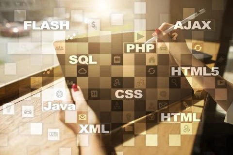 Web development. Programming. Internet and technology concept. Foto stock