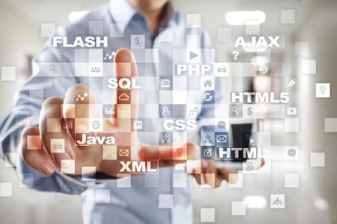 Web development. Programming. Internet and technology concept. 스톡 사진