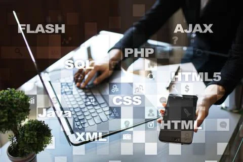 Web development. Programming. Internet and technology concept. Foto stock