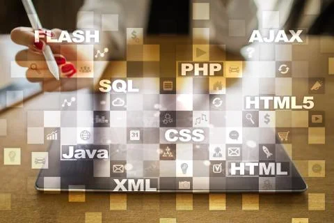 Web development. Programming. Internet and technology concept. Foto stock