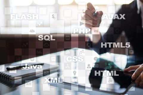 Web development. Programming. Internet and technology concept. Stock Photos