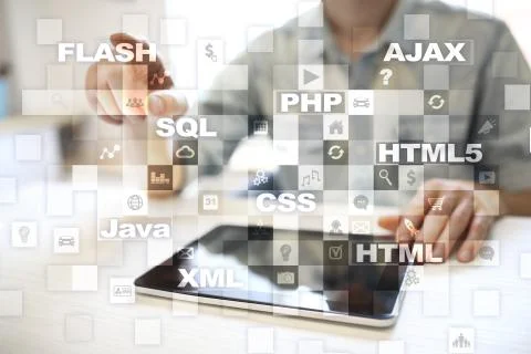 Web development. Programming. Internet and technology concept. Stock Photos