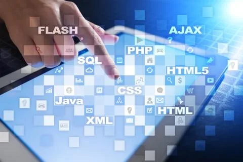 Web development. Programming. Internet and technology concept. Stock Photos