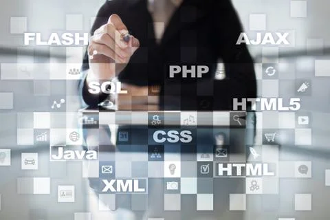 Web development. Programming. Internet and technology concept. Foto stock