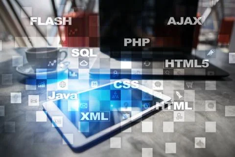 Web development. Programming. Internet and technology concept. Foto stock