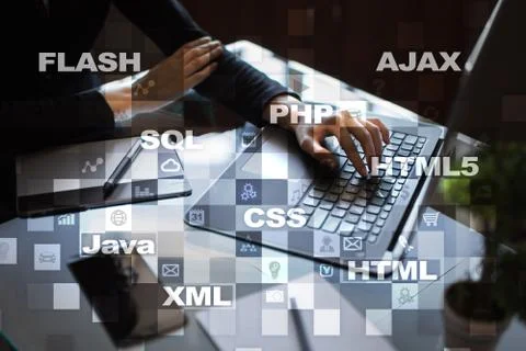 Web development. Programming. Internet and technology concept. Foto stock