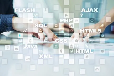 Web development. Programming. Internet and technology concept. Foto stock