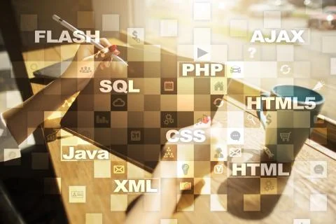 Web development. Programming. Internet and technology concept. Foto stock