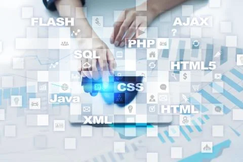 Web development. Programming. Internet and technology concept. Stock Photos