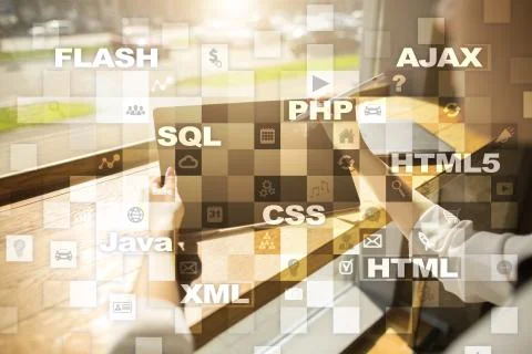 Web development. Programming. Internet and technology concept. Stockfoto's