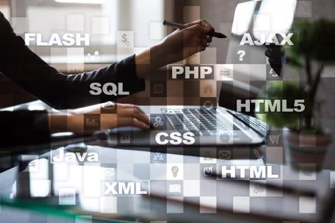 Web development. Programming. Internet and technology concept. Foto stock