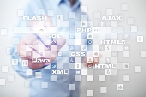 Web development. Programming. Internet and technology concept. Foto stock