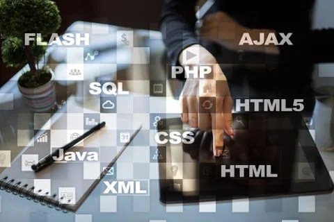 Web development. Programming. Internet and technology concept. Stock Photos