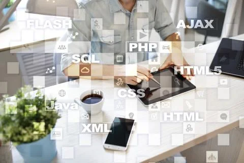 Web development. Programming. Internet and technology concept. Foto stock