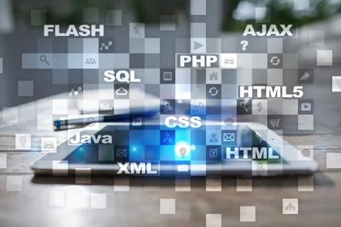 Web development. Programming. Internet and technology concept. Foto stock