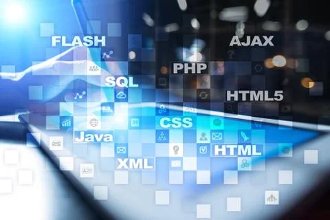 Web development. Programming. Internet and technology concept. 스톡 사진