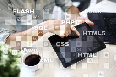 Web development. Programming. Internet and technology concept. Foto stock