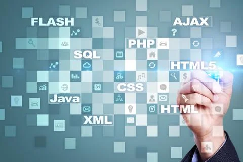 Web development. Programming. Internet and technology concept. 스톡 사진