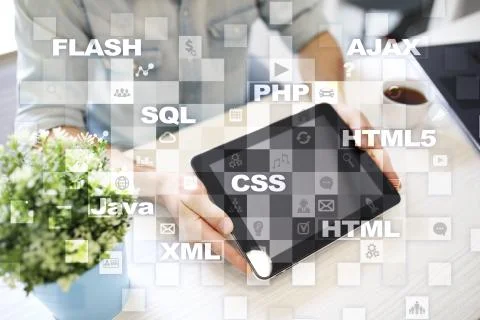 Web development. Programming. Internet and technology concept. Foto stock