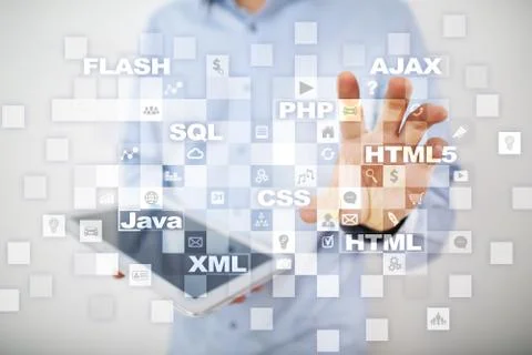 Web development. Programming. Internet and technology concept. 스톡 사진