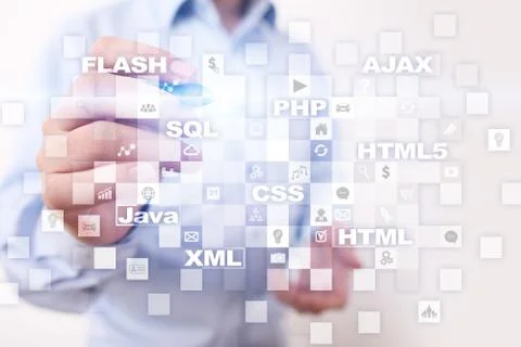 Web development. Programming. Internet and technology concept. Stock Photos