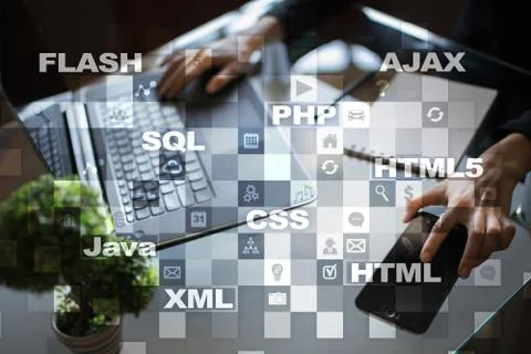 Web development. Programming. Internet and technology concept. Foto stock