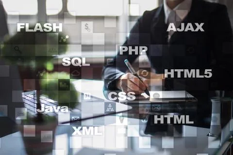 Web development. Programming. Internet and technology concept. Foto stock