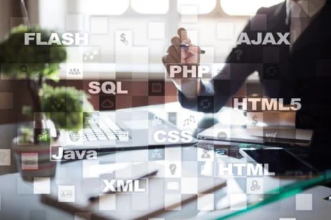Web development. Programming. Internet and technology concept. Foto stock