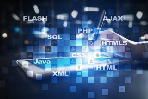 Web development. Programming. Internet and technology concept. Foto stock