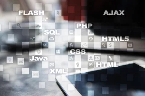 Web development. Programming. Internet and technology concept. Foto stock