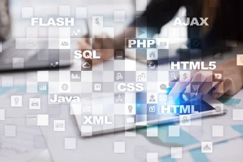 Web development. Programming. Internet and technology concept. Foto stock